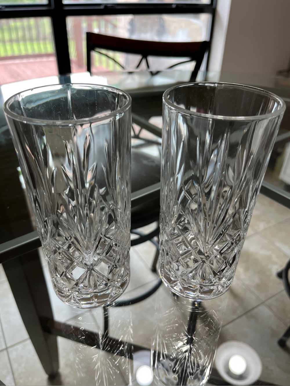 Set of 2 RCR Melodia Clear Cut Crystal Highball Glasses Italy